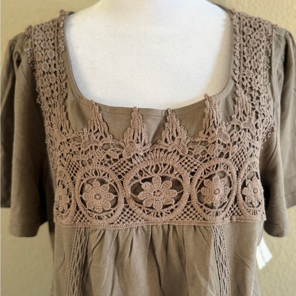 Style & Co. Crochet Yoke Top - Picture 3 of 4